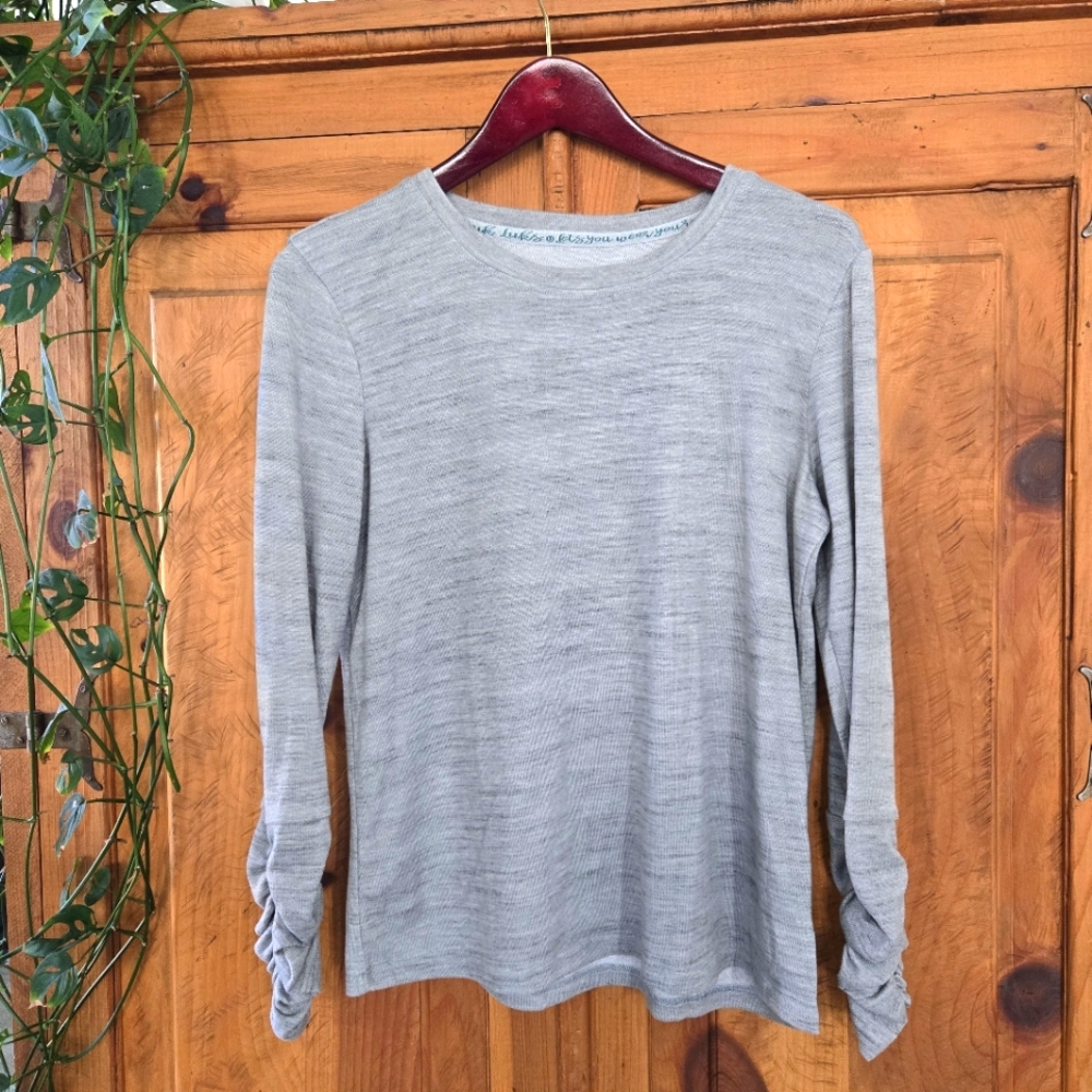 Muk Luks Sweater w/ Scrunched Sleeves - Size Petite Medium
